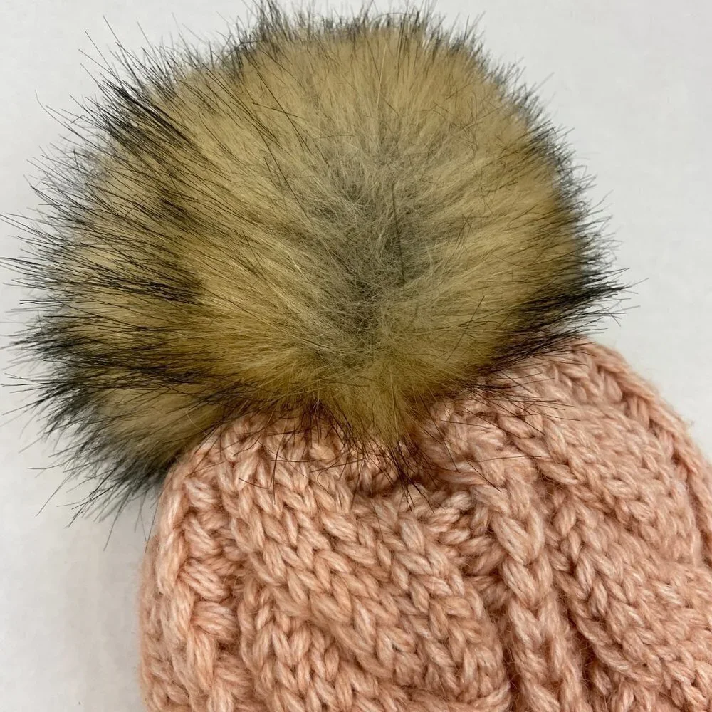 Grace Cable Knit Pom Pom Hat with Ribbed Mask